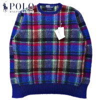 Polo by Ralph Lauren クルーネックニット セーター M ブルー タータンチェック ラムウール 未使用品 | Vintage.City 古着屋、古着コーデ情報を発信