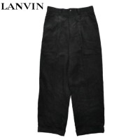 LANVIN CLASSIQUE 2タック ワイドスラックスパンツ 79 ブラック テンセル コーデュロイ 80年代 日本製 | Vintage.City 빈티지숍, 빈티지 코디 정보