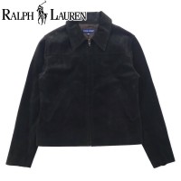 RALPH LAUREN レザー トラッカージャケット ライダース 160 ブラック 牛革 スエード | Vintage.City 古着屋、古着コーデ情報を発信