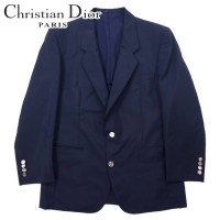 Christian Dior MONSIEUR オールド シングル 2B テーラードジャケット 170 ネイビー ウール モヘア混 飾りボタン | Vintage.City 古着屋、古着コーデ情報を発信