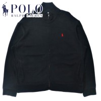 Polo by Ralph Lauren フルジップスウェット XL ブラック コットン スモールポニー刺繍 ビッグサイズ | Vintage.City 古着屋、古着コーデ情報を発信