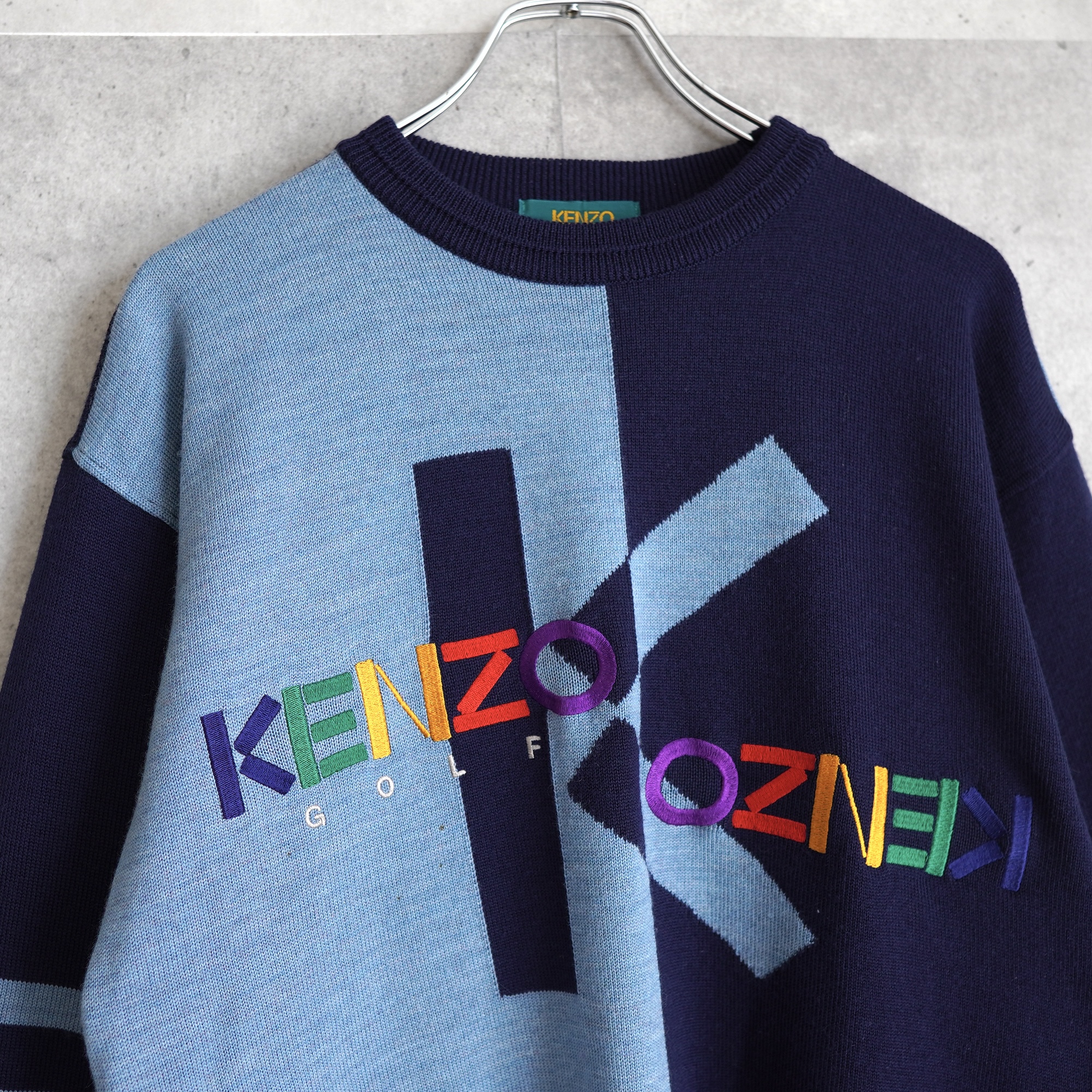 日本製 90sヴィンテージ KENZO オリエンタルセーター ラインプリント