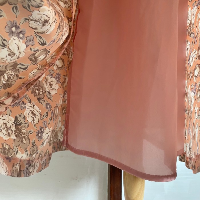 pale pink floral flared skirt 〈レトロ古着 ペールピンク 花柄 フレアスカート〉 | Vintage.City 빈티지숍, 빈티지 코디 정보