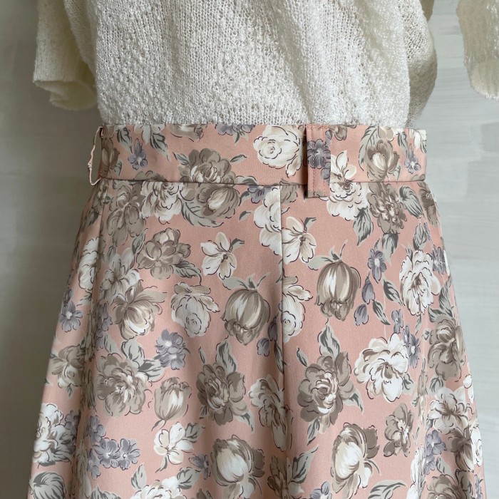 pale pink floral flared skirt 〈レトロ古着 ペールピンク 花柄 フレアスカート〉 | Vintage.City 古着屋、古着コーデ情報を発信