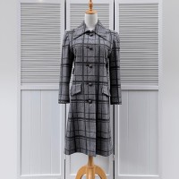 plaid & stripe monotone coat | Vintage.City 빈티지숍, 빈티지 코디 정보