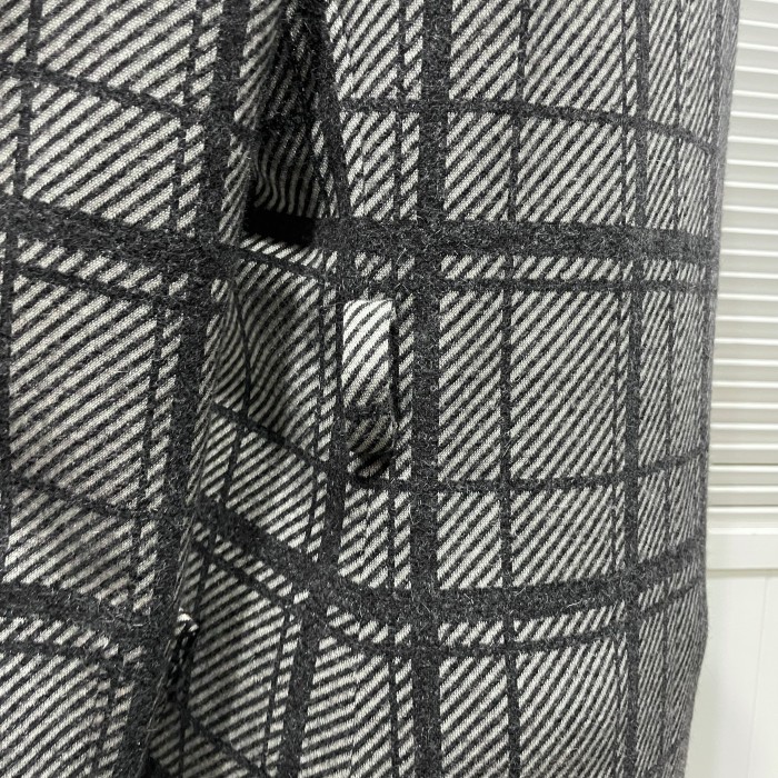 plaid & stripe monotone coat | Vintage.City 古着屋、古着コーデ情報を発信