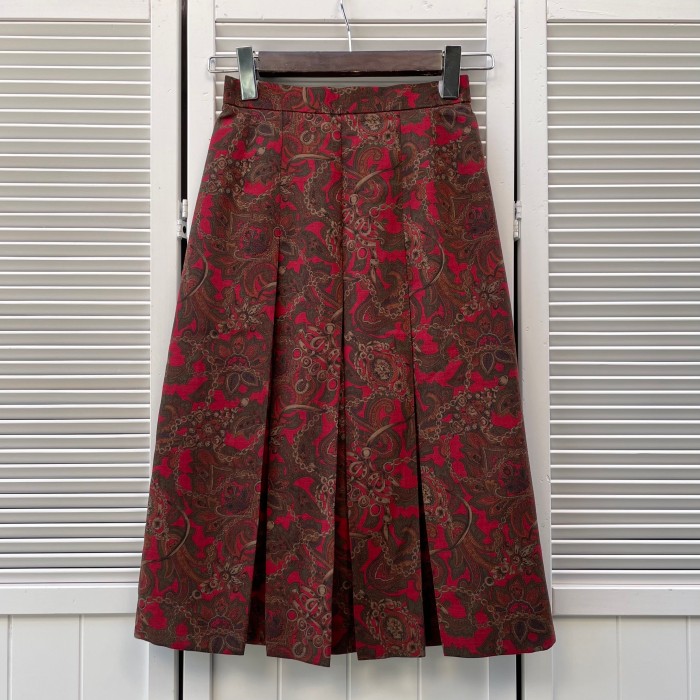 classical textile inverted pleated skirt | Vintage.City 古着屋、古着コーデ情報を発信