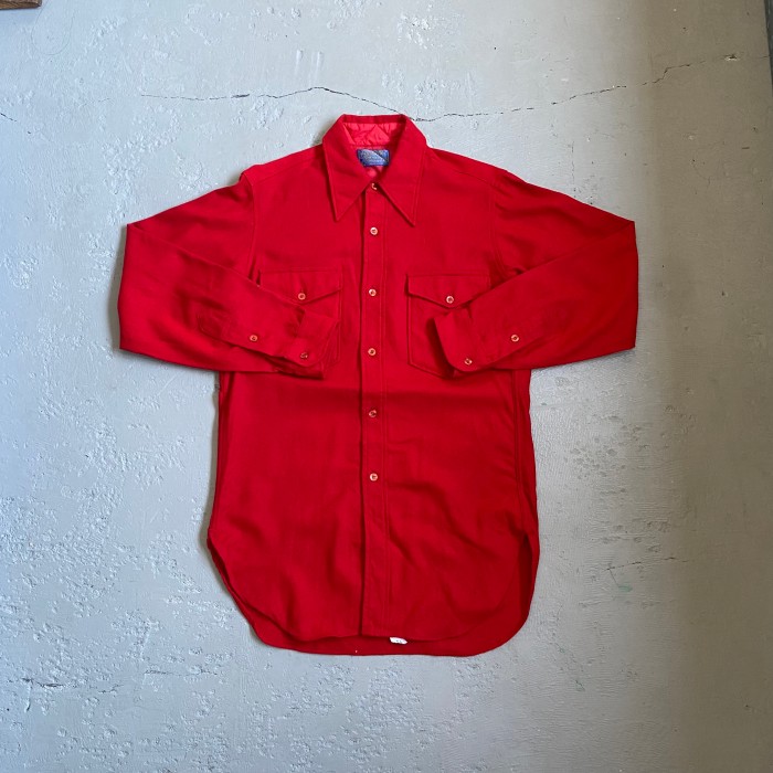 70s ペンドルトン ウールシャツ USA製 M相当 レッド | Vintage.City 빈티지숍, 빈티지 코디 정보