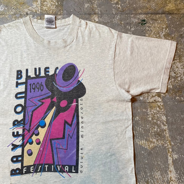 90s フルーツオブザルーム tシャツ USA製 M グレー アート | Vintage.City 古着屋、古着コーデ情報を発信