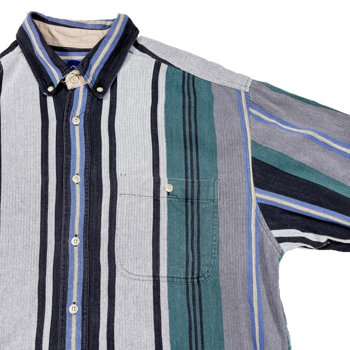 Lsize multi stripe shirt 231011006 Lサイズ マルチストライプ シャツ 長袖 | Vintage.City 古着屋、古着コーデ情報を発信