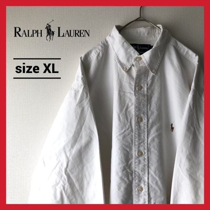 US ビンテージ  90s ラルフローレン 刺繍 ロゴ BD シャツ XL