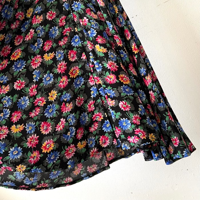 Vintage Flower Pattern Long Dress | Vintage.City 古着屋、古着コーデ情報を発信