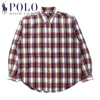 Polo by Ralph Lauren ボタンダウンシャツ 22 マルチカラー チェック コットン スモールポニー刺繍 | Vintage.City 古着屋、古着コーデ情報を発信