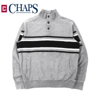 CHAPS ハーフボタンスウェット M グレー コットン | Vintage.City 古着屋、古着コーデ情報を発信