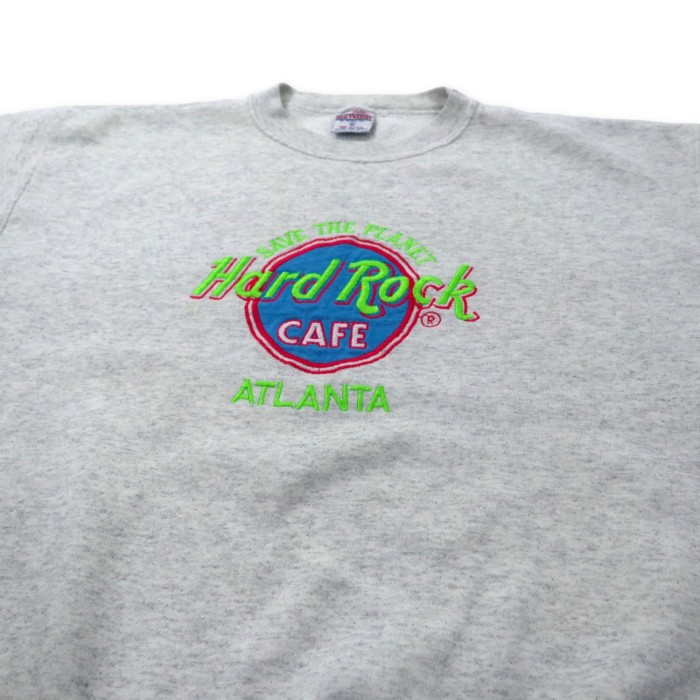 HARD ROCK CAFE USA製 90年代 ロゴ刺繍 スウェット XL グレー ATLANTA ...