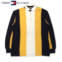 TOMMY HILFIGER ラガーシャツ L イエロー ネイビー コットン 90年代 | Vintage.City 古着屋、古着コーデ情報を発信