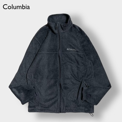 Columbia コロンビア ハーフジップ 企業物 刺繡 黒 2XL フリース