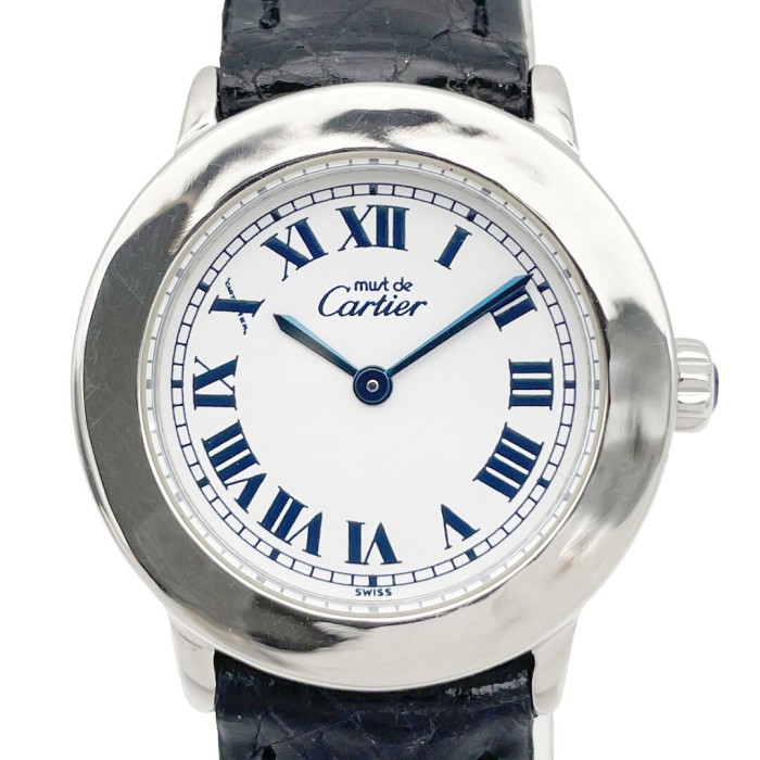 新品磨き済み Cartier カルティエ マスト2 ロンド レディース腕時計 QZ 925 レザーベルト 白文字盤 1806/PL11769 | Vintage.City 古着屋、古着コーデ情報を発信