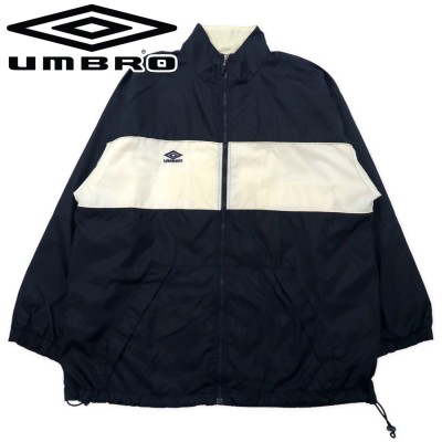 UMBRO 90年代 ビッグサイズ ナイロンジャケット XXL ブラック メッシュ