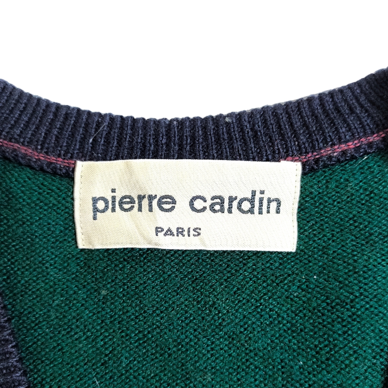 Pierre Cardin / V-Neck Border Wool Knit | Vintage.City