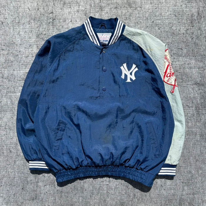 90s MLB ニューヨークヤンキース スターター ナイロンジャケット ヘンリーネック チーム系 スポーツ ロゴ L 古着 古着屋 埼玉 ストリート オンライン 通販 アメカジ ビンテージ 23A1351 | Vintage.City Vintage Shops, Vintage Fashion Trends
