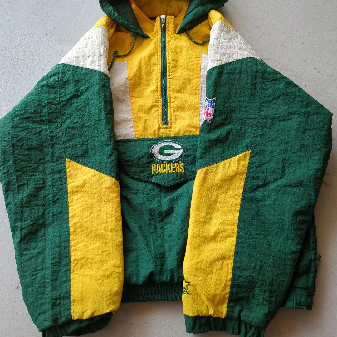 90s STARTER GREENBAY PACKERS HOODED PUFFER JACKET | Vintage.City