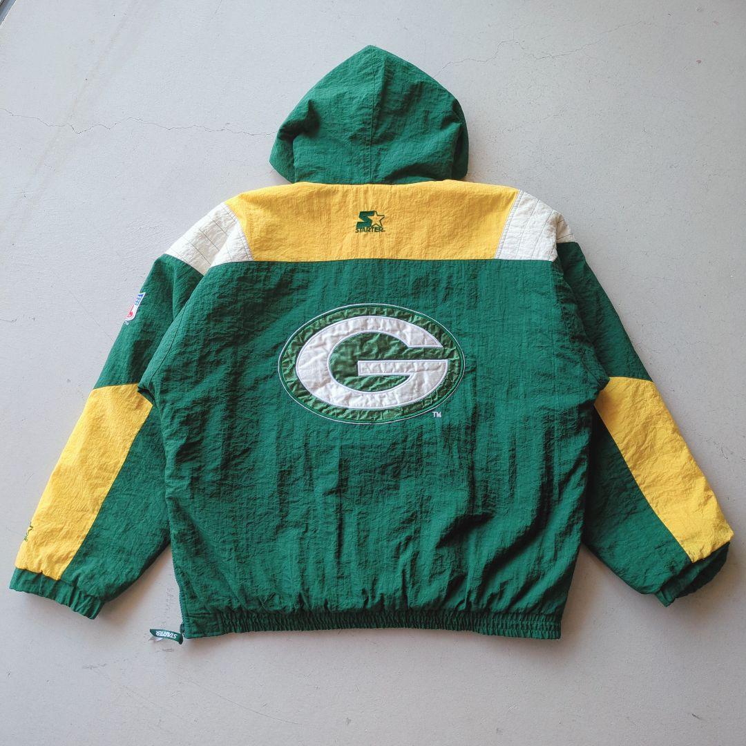 90s STARTER GREENBAY PACKERS HOODED PUFFER JACKET | Vintage.City