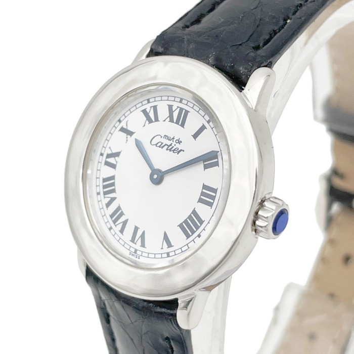新品磨き済み Cartier カルティエ マスト2 ロンド レディース腕時計 QZ 925 レザーベルト 白文字盤 1806/PL11769 | Vintage.City 古着屋、古着コーデ情報を発信