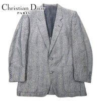 Christian Dior MONSIEUR リネン 2B テーラードジャケット M グレー コットン オールド | Vintage.City 古着屋、古着コーデ情報を発信