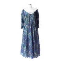 Frower Print Dress  Blue Green | Vintage.City Vintage Shops, Vintage Fashion Trends