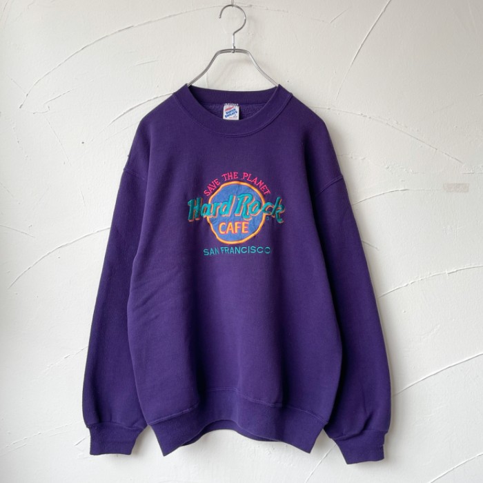 80s Hard Rock CAFE embroidery sweat shirt ハードロックカフェ ...