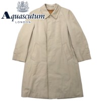 Aquascutum バルマカーン ステンカラー コート M14 ベージュ コットン 比翼 チェック ライナー着脱式 イングランド製 | Vintage.City 古着屋、古着コーデ情報を発信