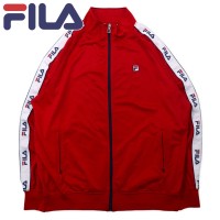 FILA トラックジャケット ジャージ 2XLT レッド ポリエステル テープロゴ ビッグサイズ | Vintage.City 古着屋、古着コーデ情報を発信