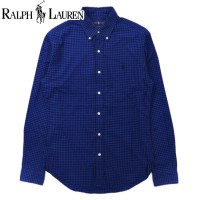 RALPH LAUREN ボタンダウンシャツ 170 ブルー チェック コットン SLIM FIT スモールポニー刺繍 | Vintage.City 古着屋、古着コーデ情報を発信
