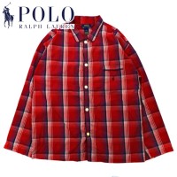 POLO RALPH LAUREN ビッグサイズ カバーオールシャツ L レッド チェック コットン スモールポニー刺繍 | Vintage.City 빈티지숍, 빈티지 코디 정보