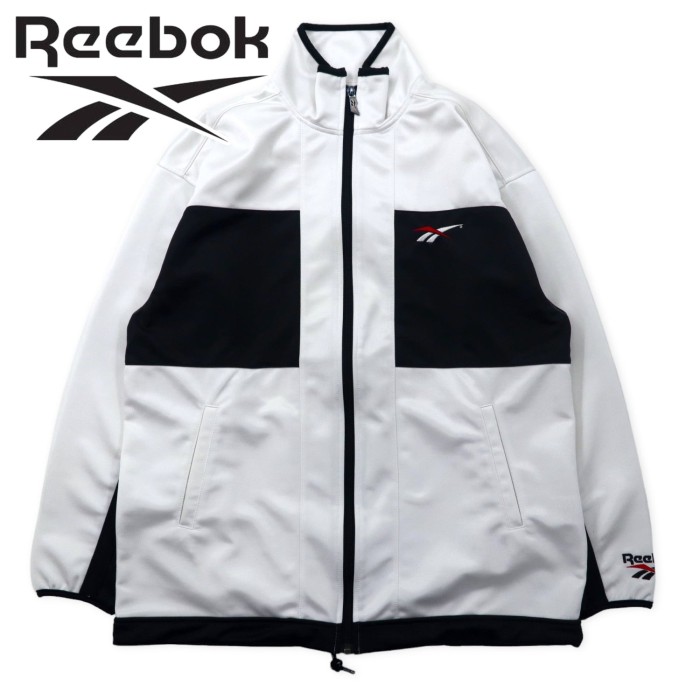 Reebok 90年代 トラックジャケット ジャージ M ホワイト ブラック