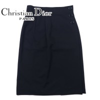Christian Dior ラップスカート LL ブラック ウール ボタンアップ KP401201C | Vintage.City 古着屋、古着コーデ情報を発信
