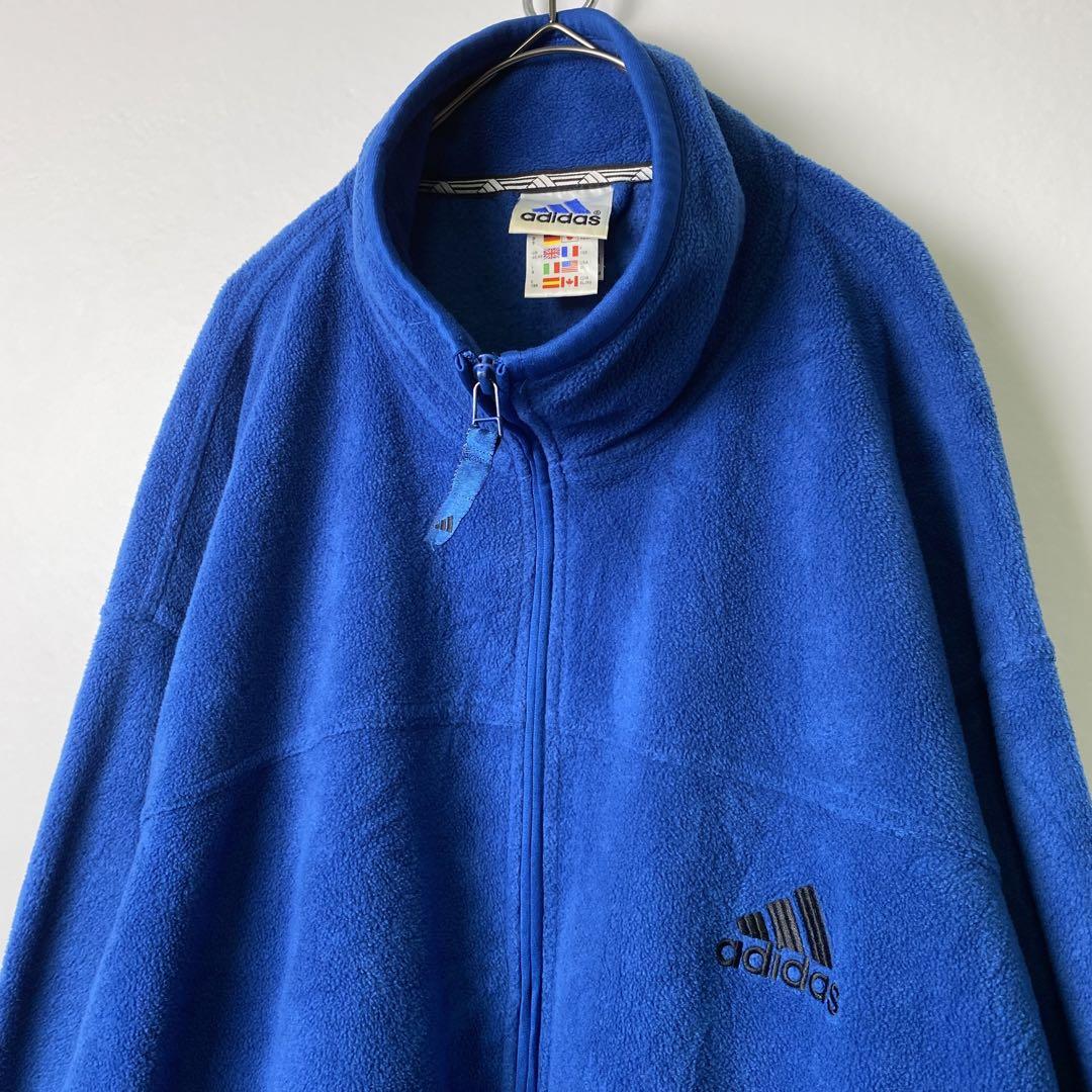 90s adidas ロゴ刺繍 スリーライン フリース 青3XL S2010 | Vintage.City