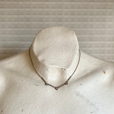 Vintage 70〜80s retro bi-color design double mesh chain necklace