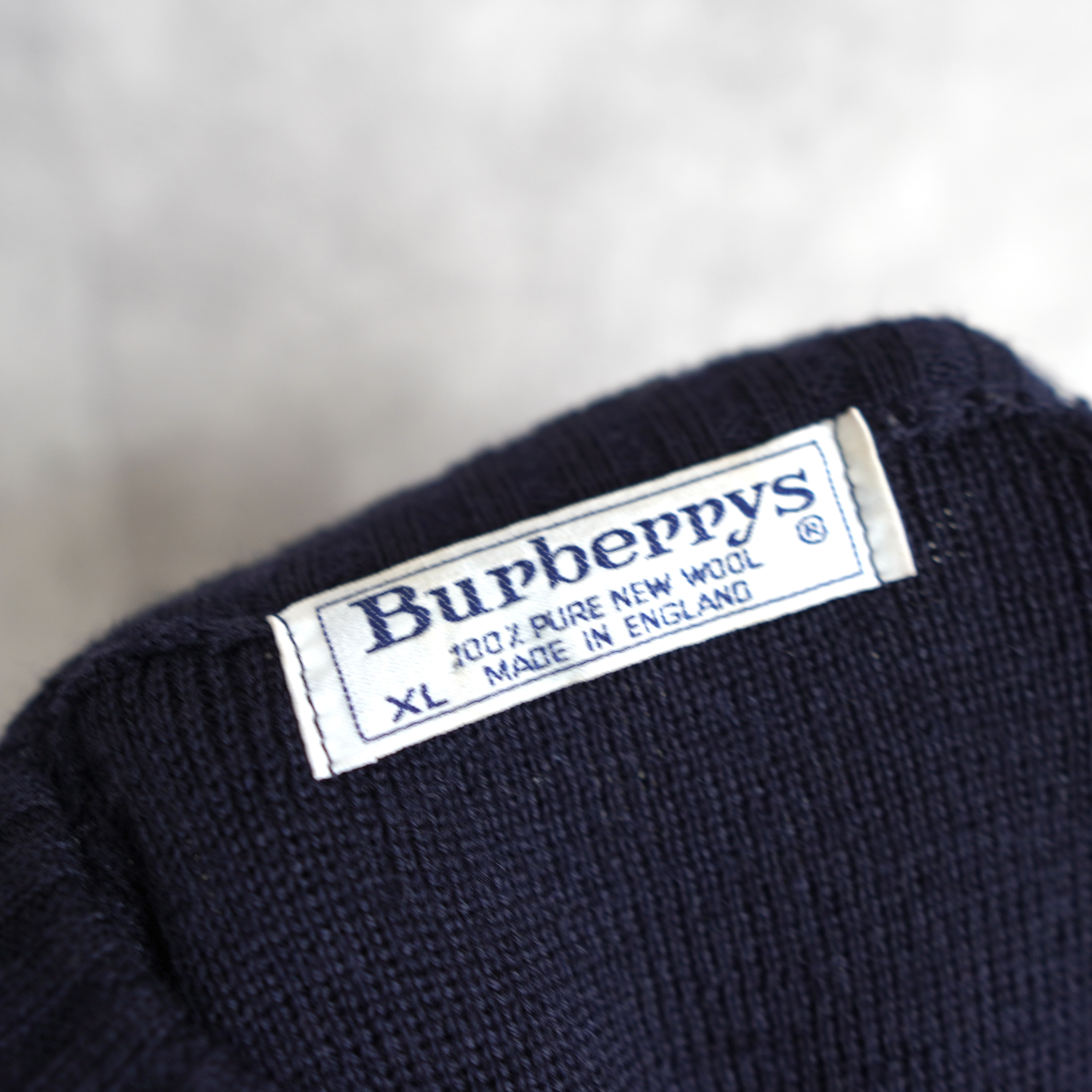 BURBERRY バーバリー ニット セーター 80's〜90's ロゴ刺繍 スエード