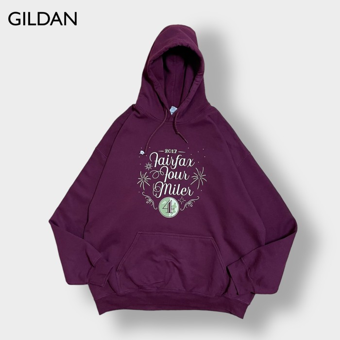 GILDAN XL ビッグサイズ ロゴ プリント パーカー フーディー プル