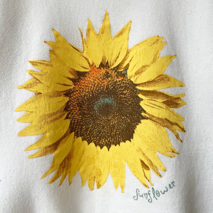 90s flower printed sweat shirt ヒマワリ プリントスウェット 