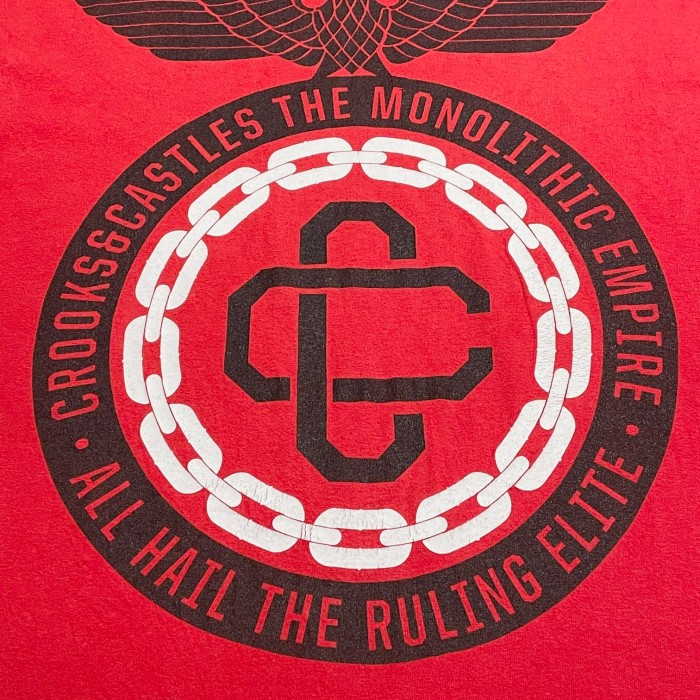 Crooks & Castles ロゴプリントTシャツ レッド Lサイズ | Vintage.City 古着屋、古着コーデ情報を発信