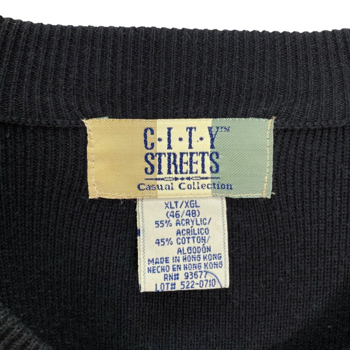 90s C･I･T･Y STREETS L/S design ribs knit sew | Vintage.City 古着屋、古着コーデ情報を発信