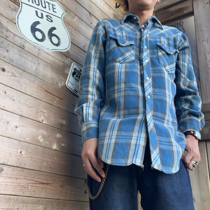 k-mart】70's〜80's western heavy flannel shirts ウエスタン ヘビー