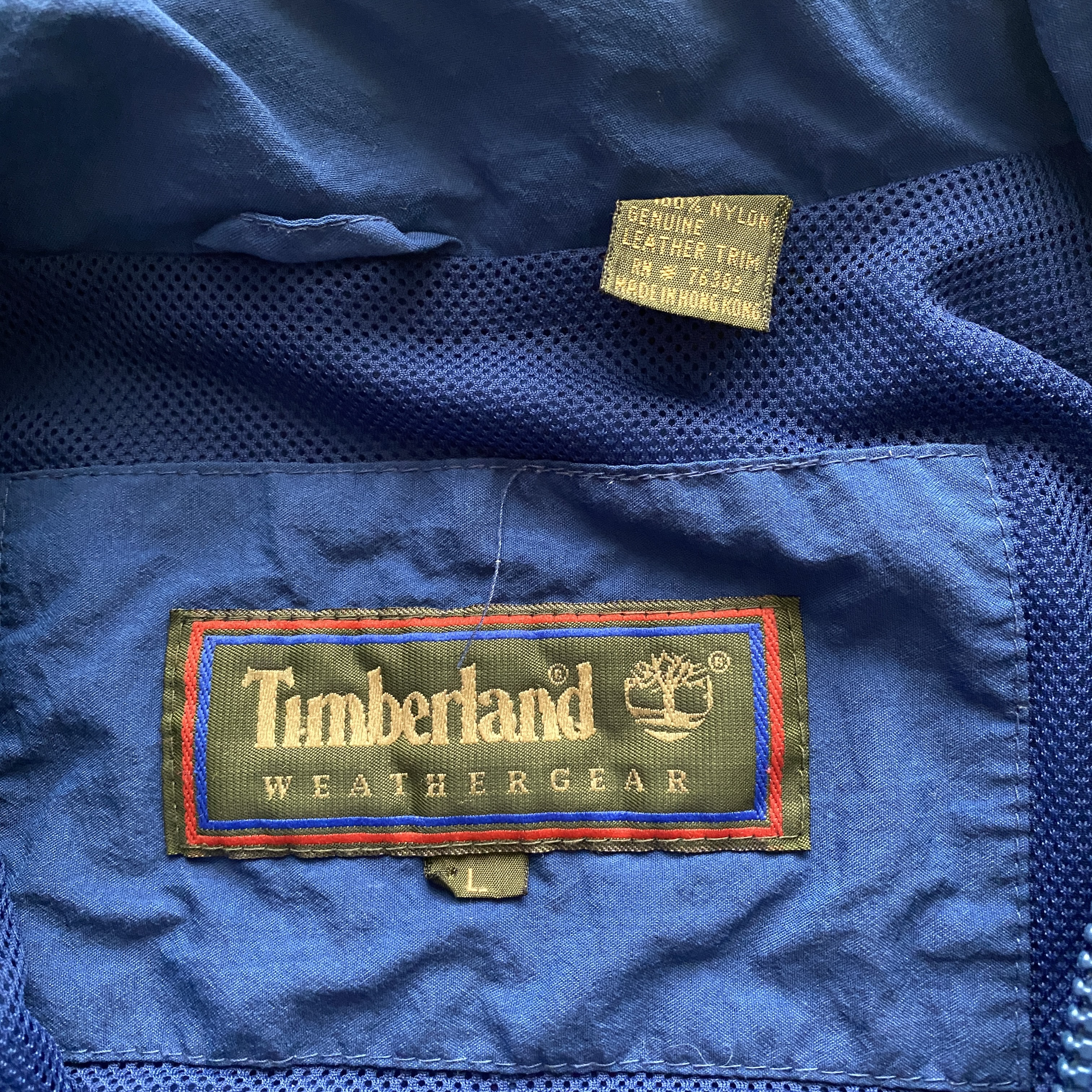 90‘s ティンバーランド　刺繍ワンポイントロゴ　ブルー　マウンテンパーカー