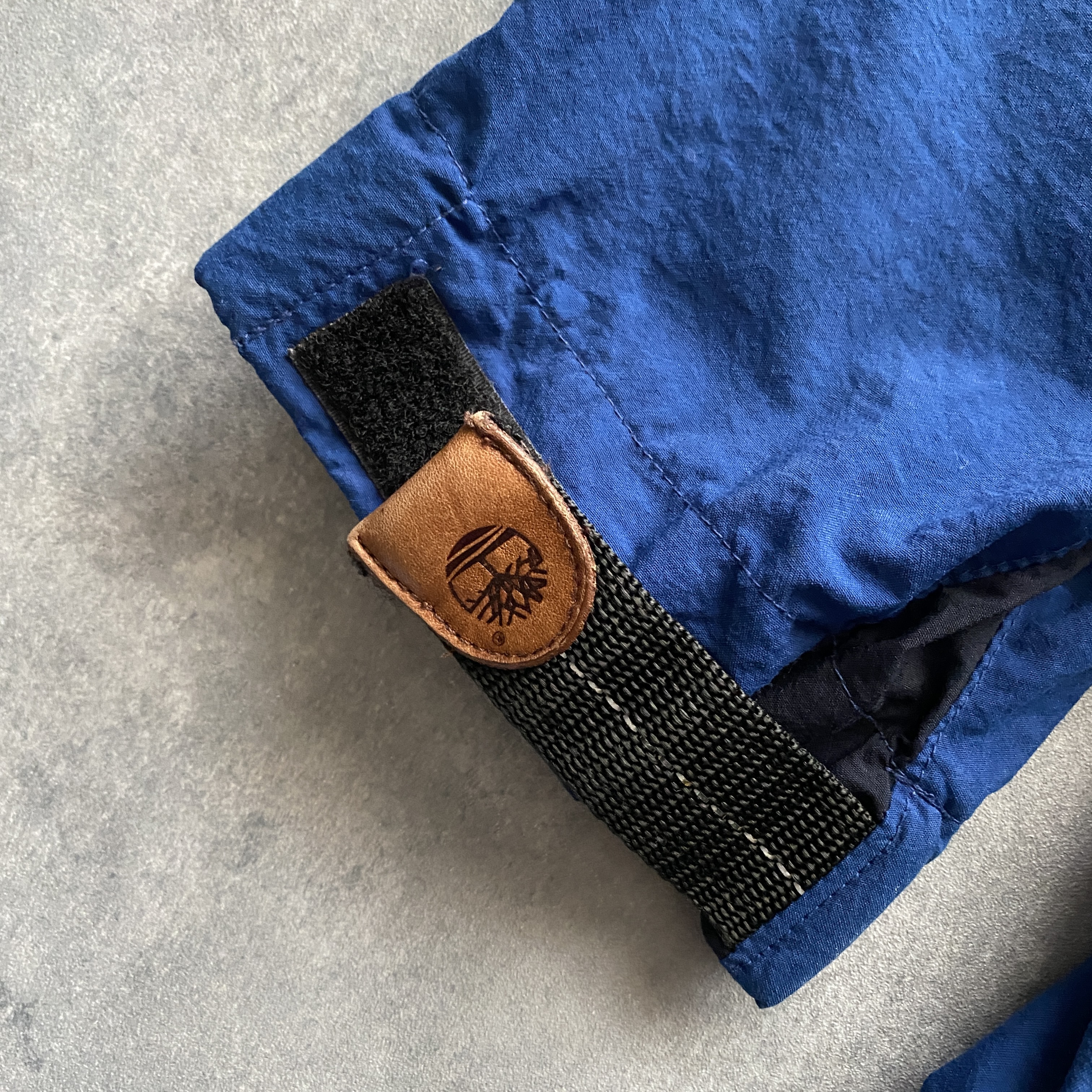 90‘s ティンバーランド　刺繍ワンポイントロゴ　ブルー　マウンテンパーカー