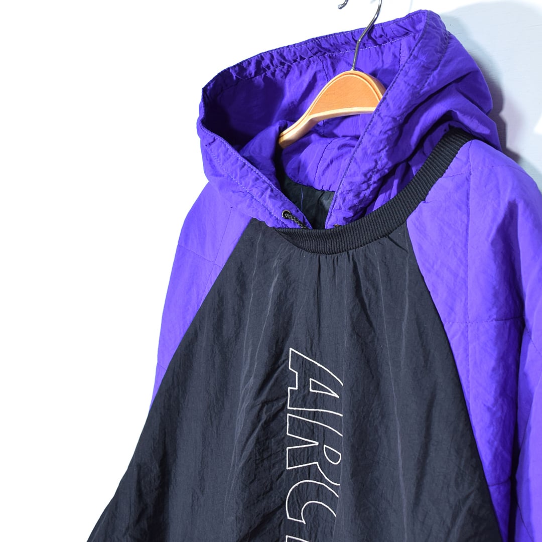 90s ARCTICO. INC. USA製 ナイロンジャケット 黒紫 フード 袖 ...