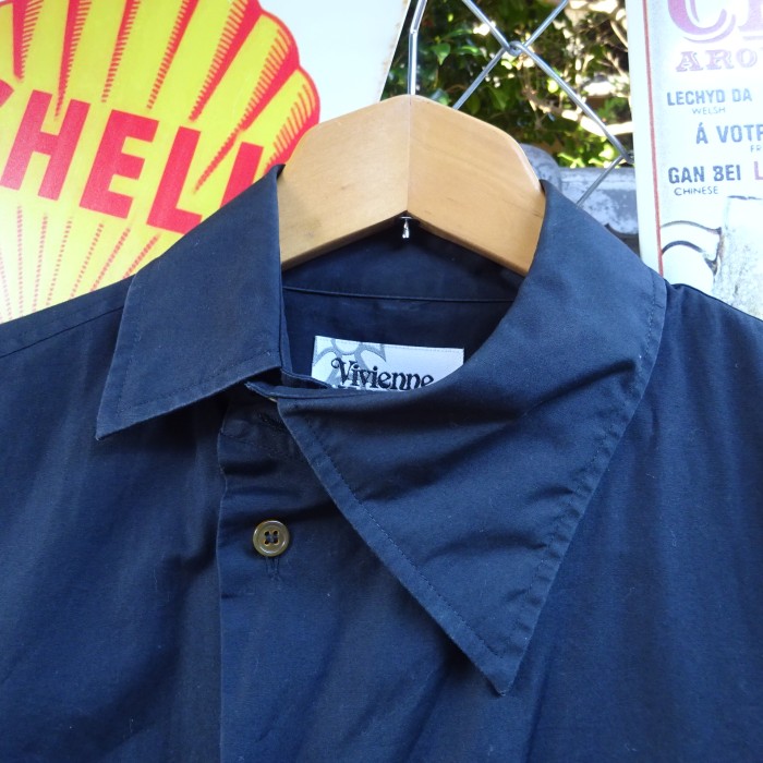 ヴィヴィアンウエストウッド デザインシャツ サイズ46 ネイビー 日本製 刺繍 8693 | Vintage.City 빈티지숍, 빈티지 코디 정보