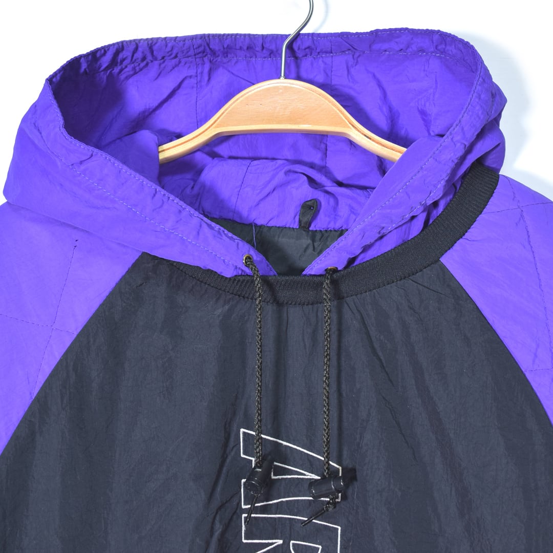 90s ARCTICO. INC. USA製 ナイロンジャケット 黒紫 フード 袖 ...